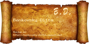 Benkovsky Ditta névjegykártya